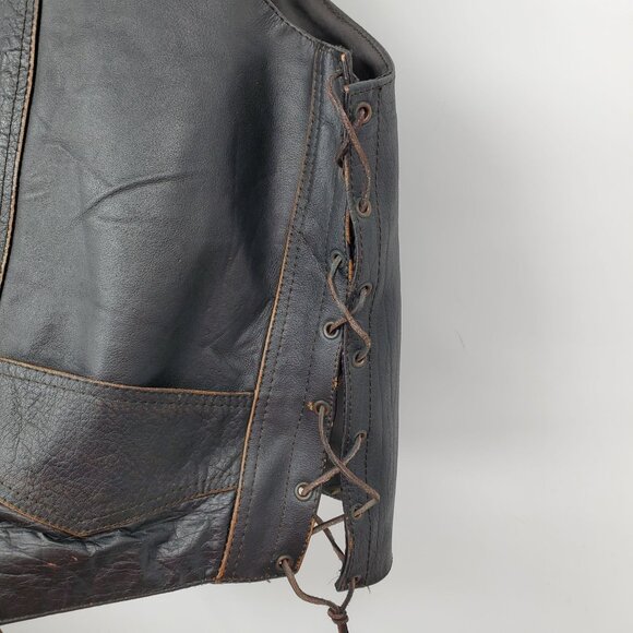 Bikers Dream Apparel Men's Live To Ride Ride To Live Eagle Snap Up Vest Size 54 - Picture 3 of 13